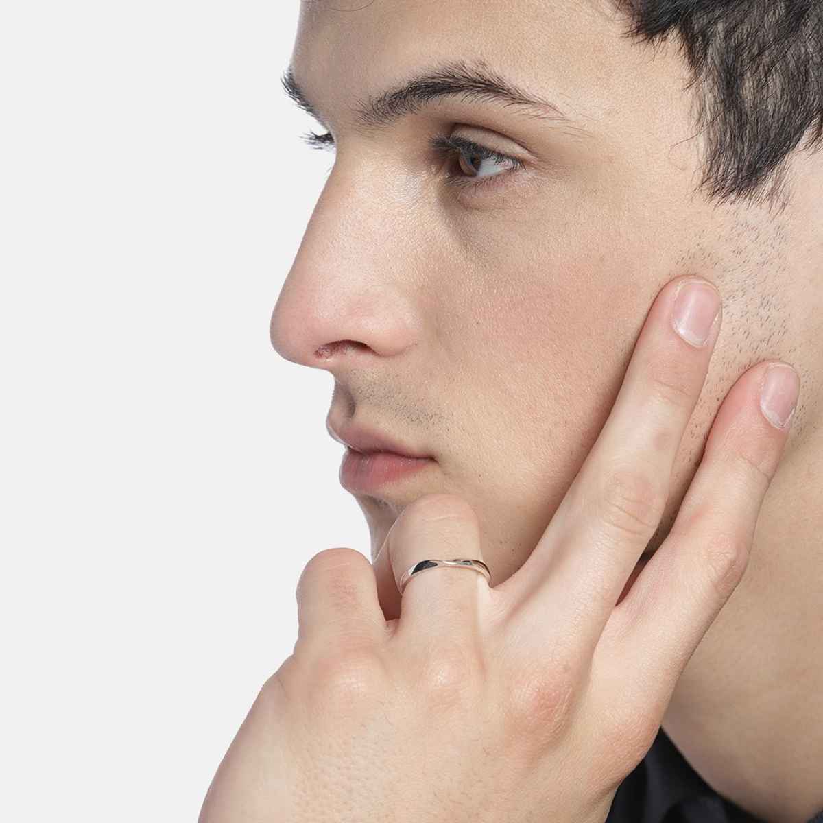 Zavya SolidRhodium Plated 925 Sterling Silver Ring