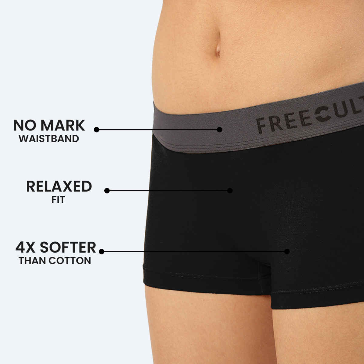 Freecultr Women's Micromodal Airsoft Boy Short - Pack of 1 Pot Black - M