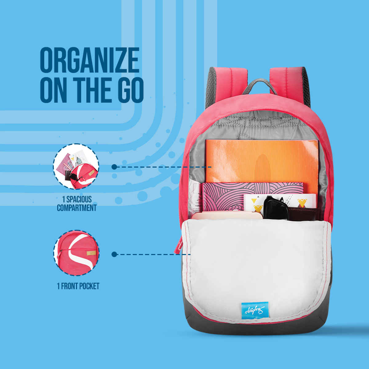 Skybags Unisex Solid Polyester 17 L Laptop Bag | Red - Free Size