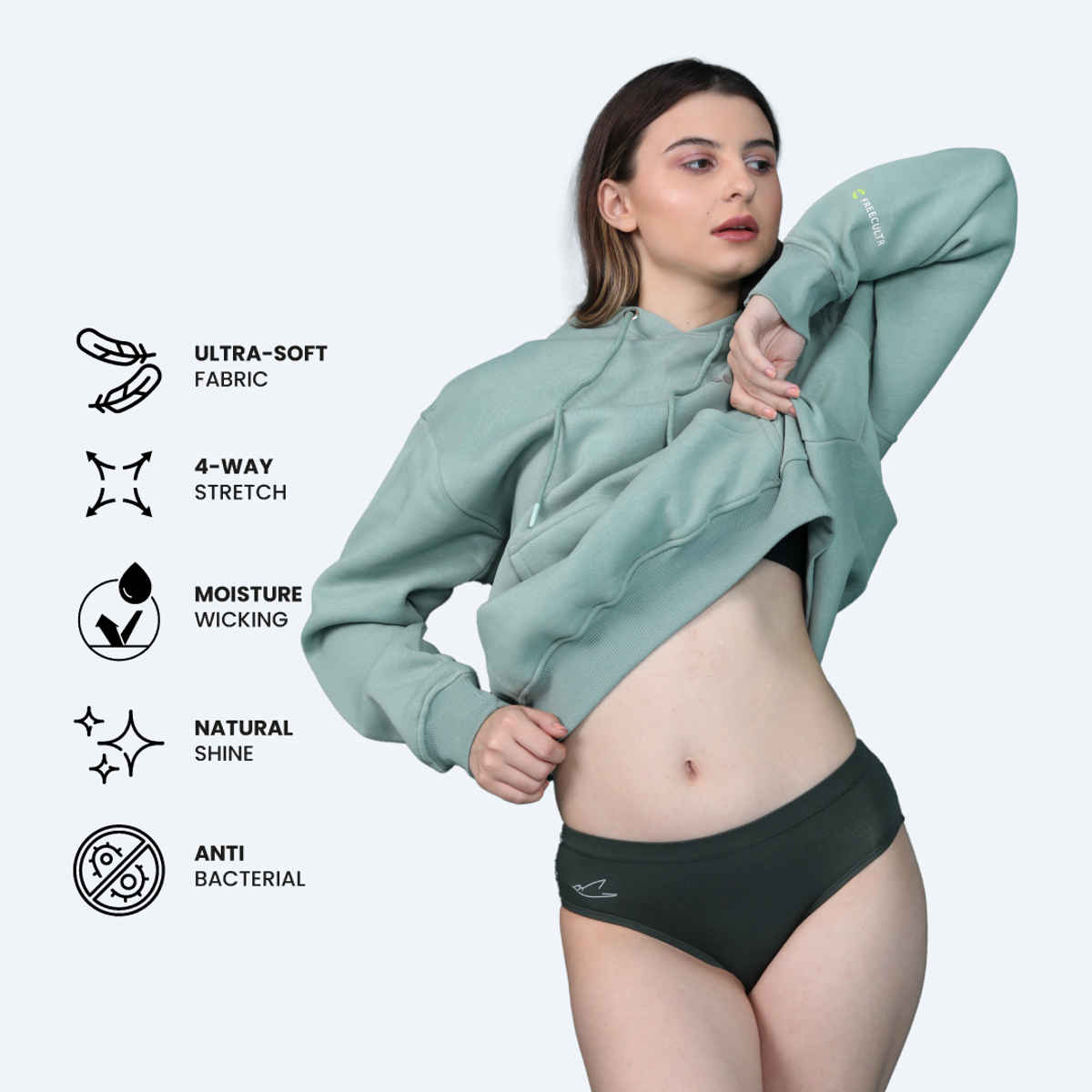 Freecultr Women Hipster-Pack of 3 Color Avocado green,Port wine,Sable Black Size - S Panty