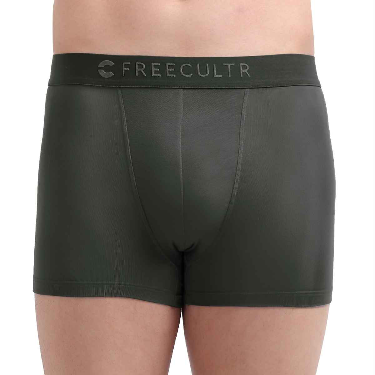 Freecultr Men's Underwear Micromodal Airsoft Trunk - Pack of 1 Avocado Green - S