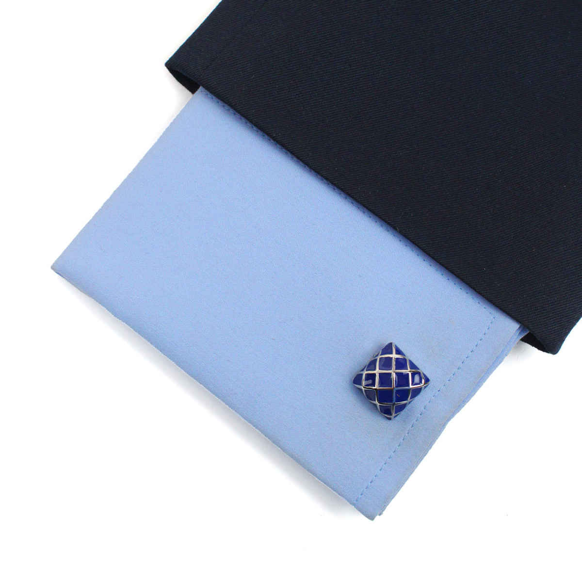 Peluche Blue Enamel Design Cufflinks for Men : 1337-02-103010