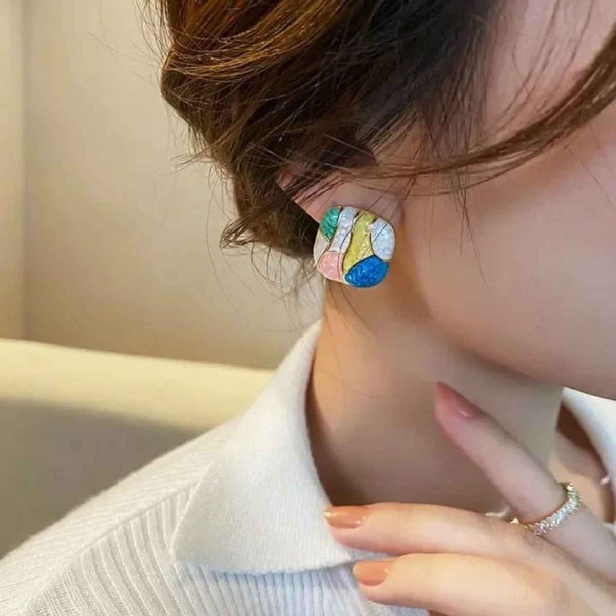 Estailo Fashion Women's Blind Date Stud Earrings | Lightweight Statement Jewellery | E0000158