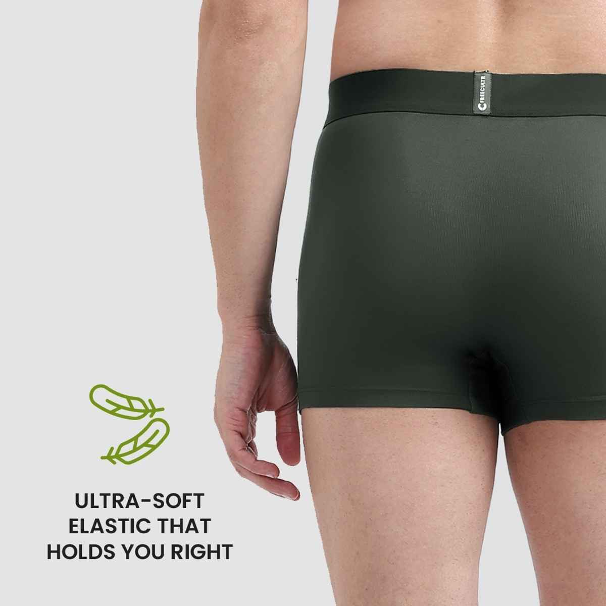 Freecultr Men's Underwear Micromodal Airsoft Trunk - Pack of 1 Avocado Green - S