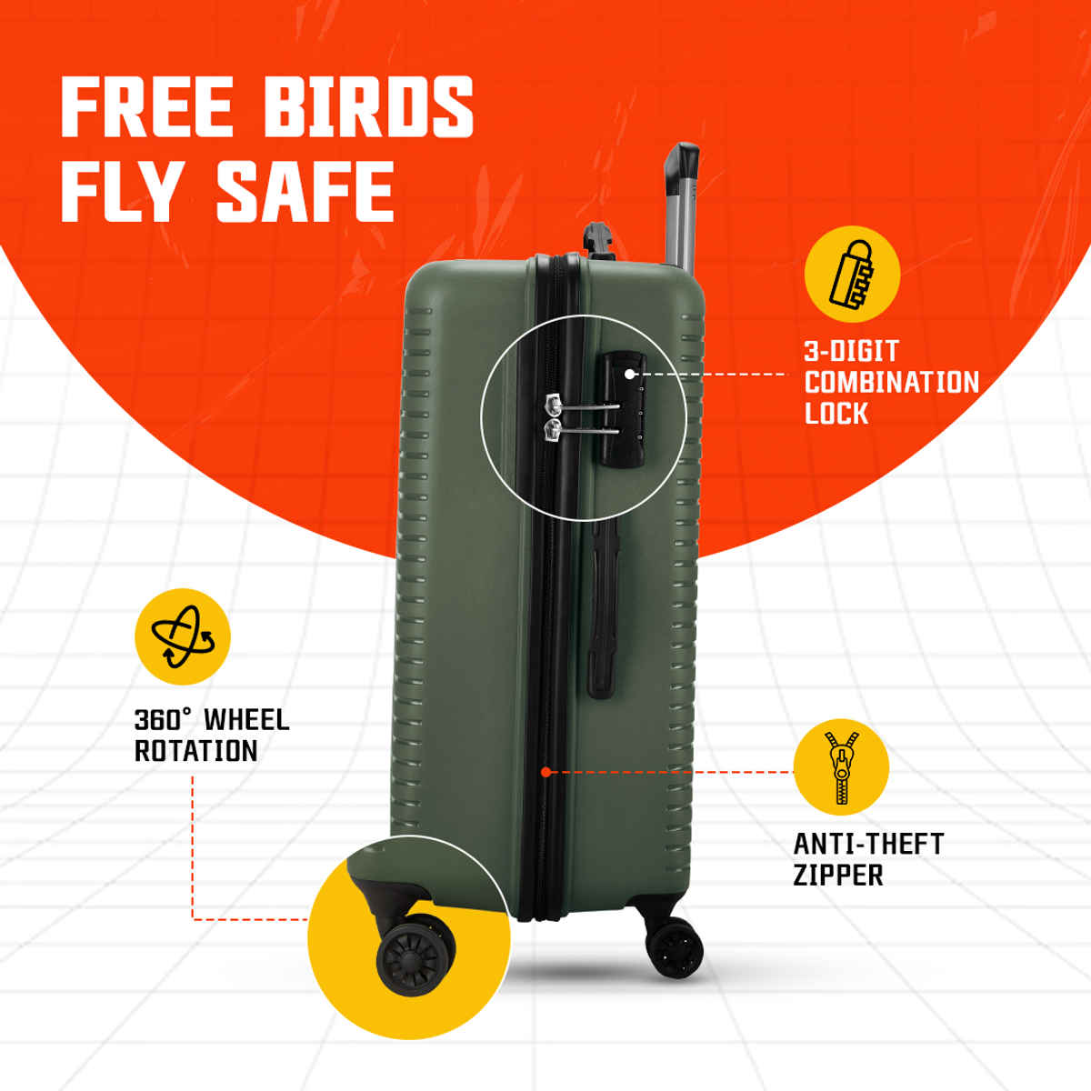 Skybags Beat-Pro Set | Green - 55 + 66 + 76 L