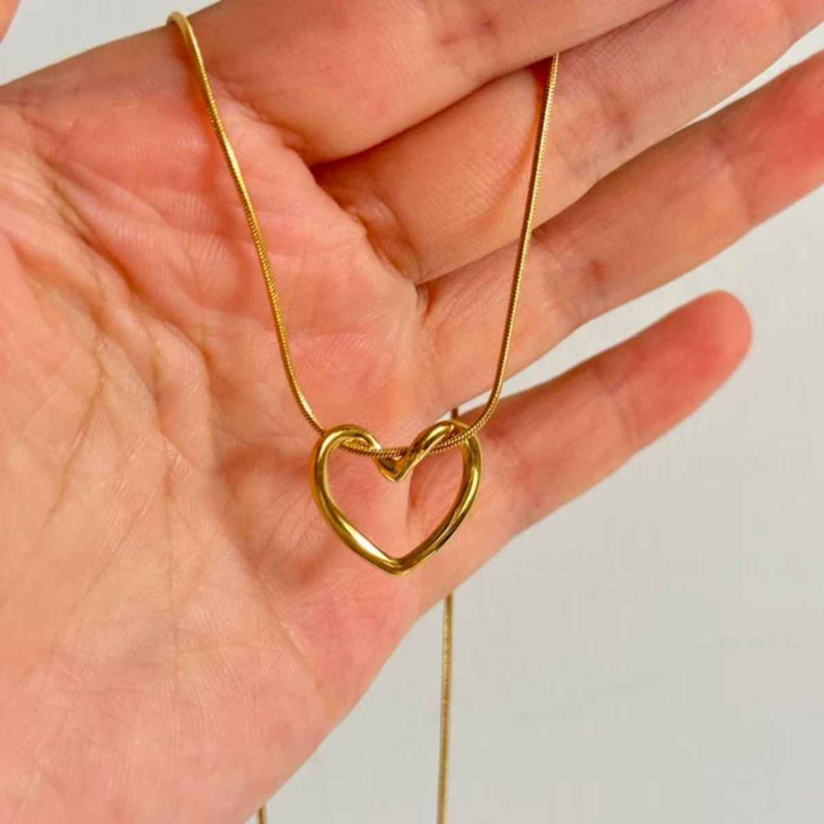 Estailo Fashion Blind Date heart Necklace | N0000191 | Gold