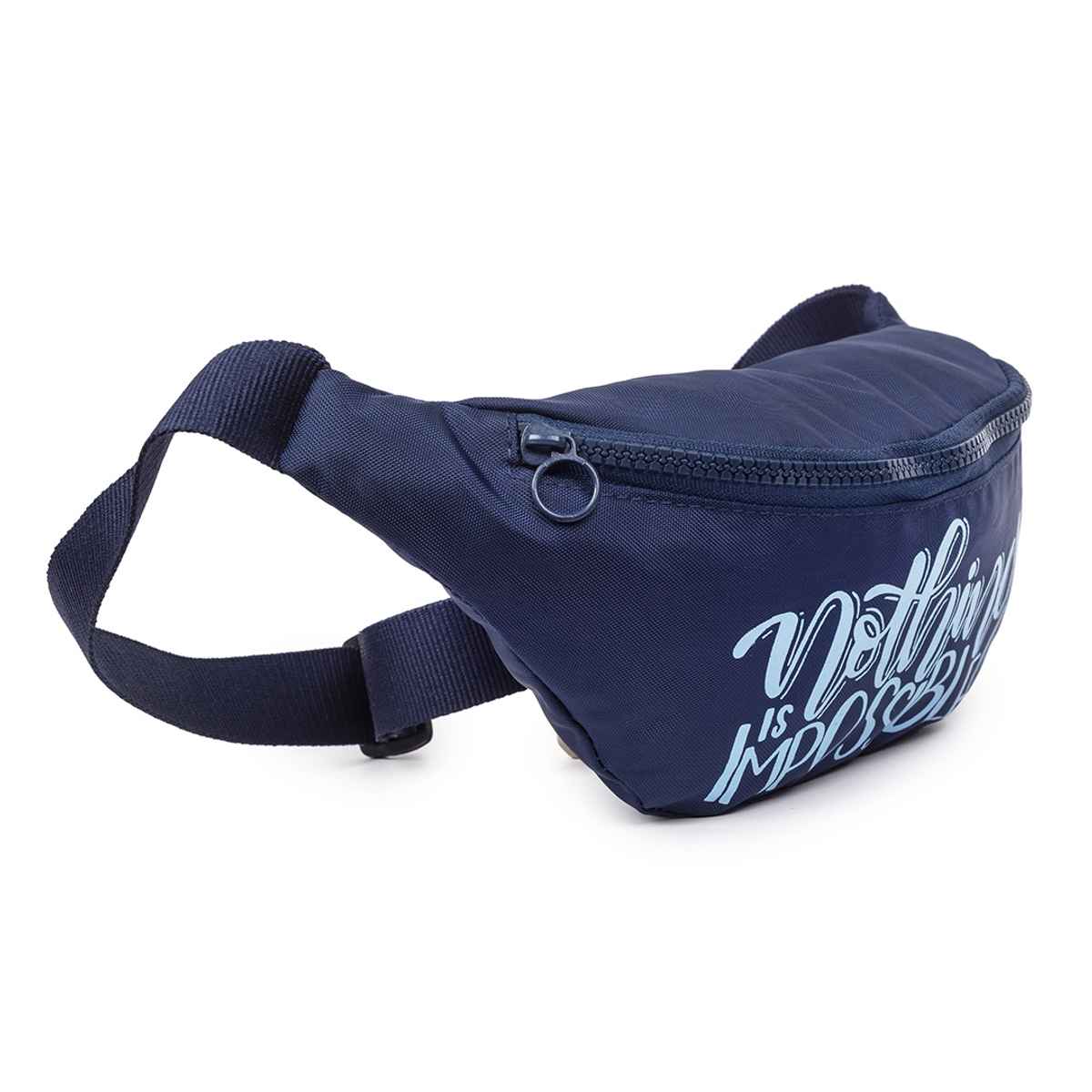 QIPS Unisex Polyester 1 L Waist Bag | Navy Blue