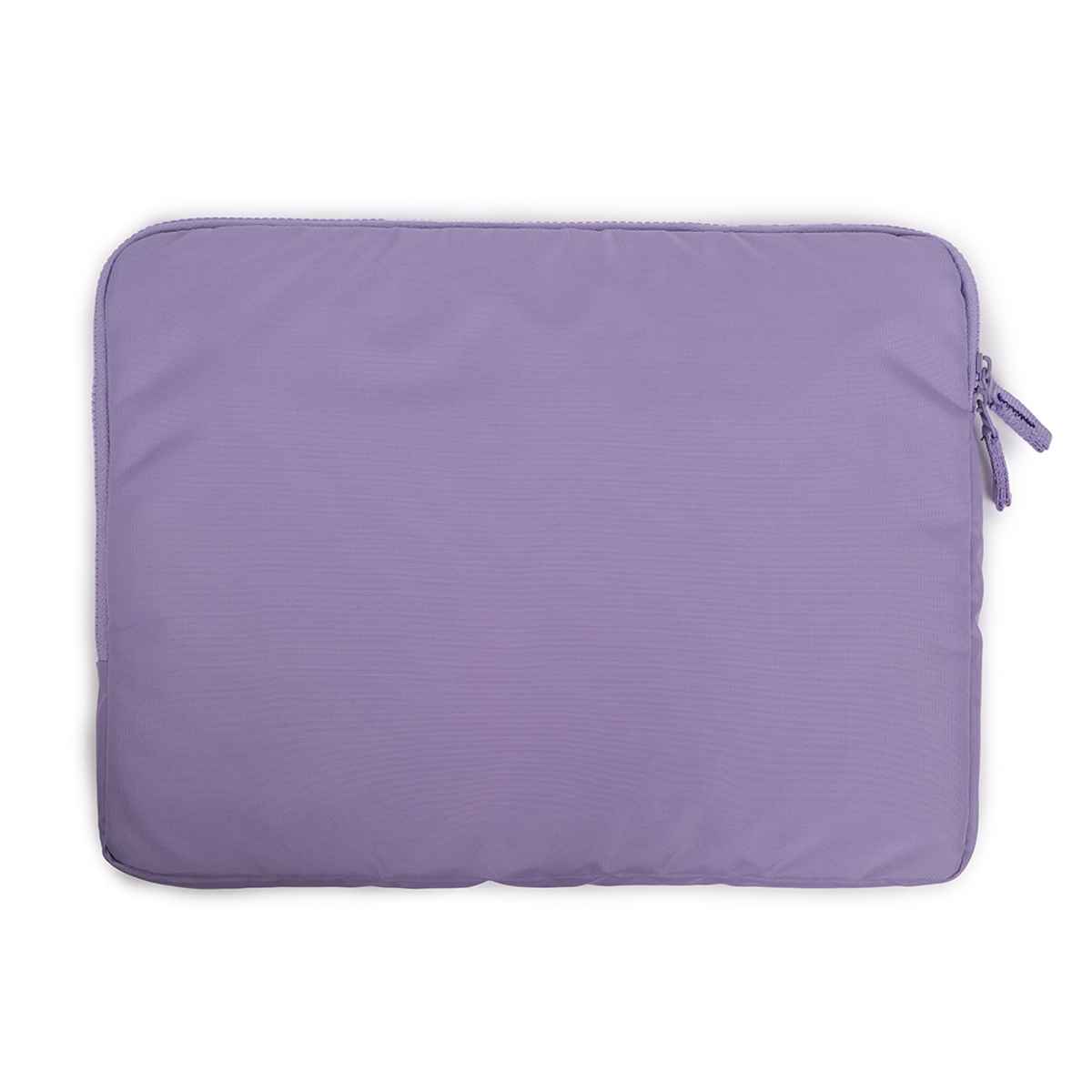 QIPS Unisex Solid PU Coated Polyester 15.6 L Laptop Sleeve | Lavender