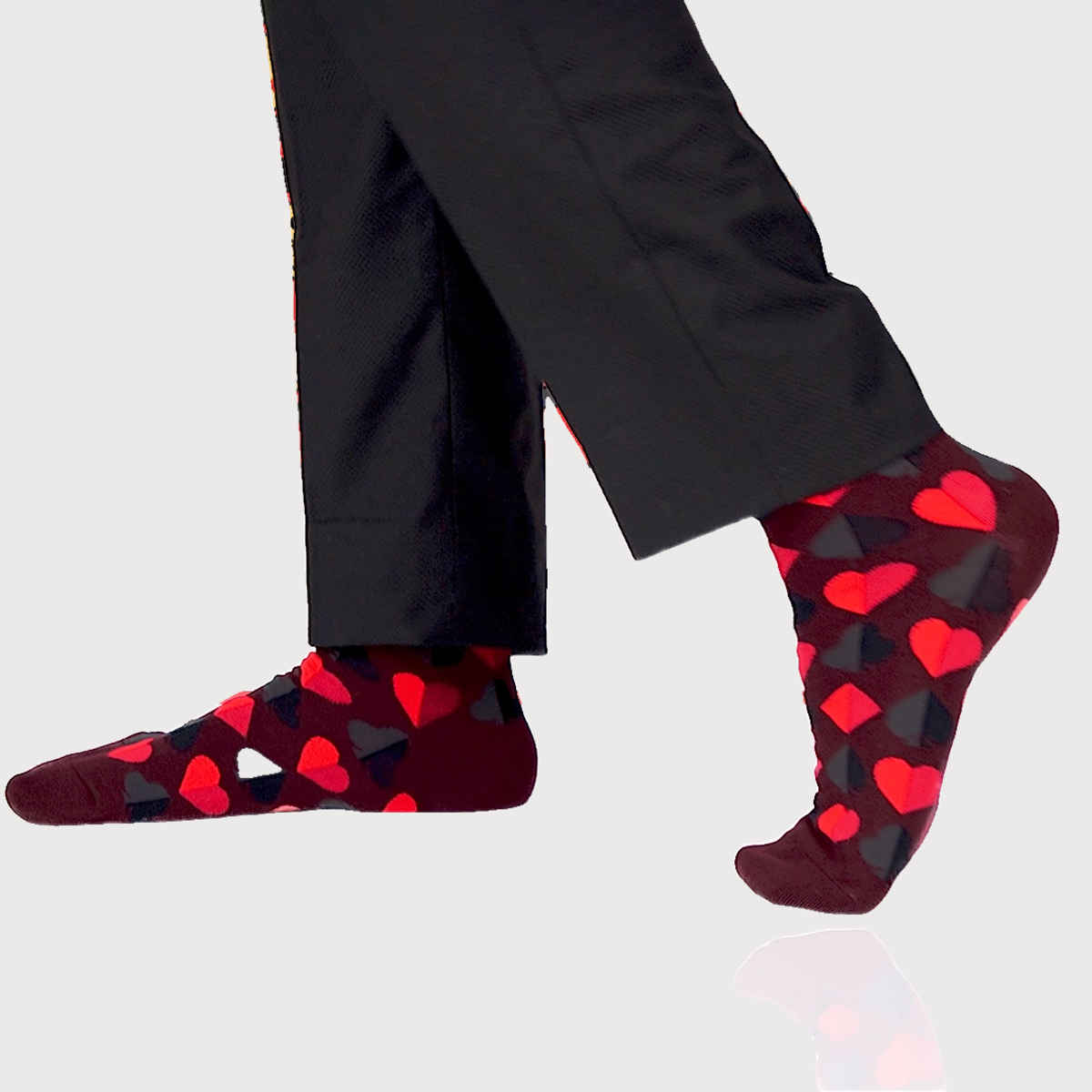 SocksXpress by Balenzia Men's Special Edition Poker Crew Socks | Maroon And Black