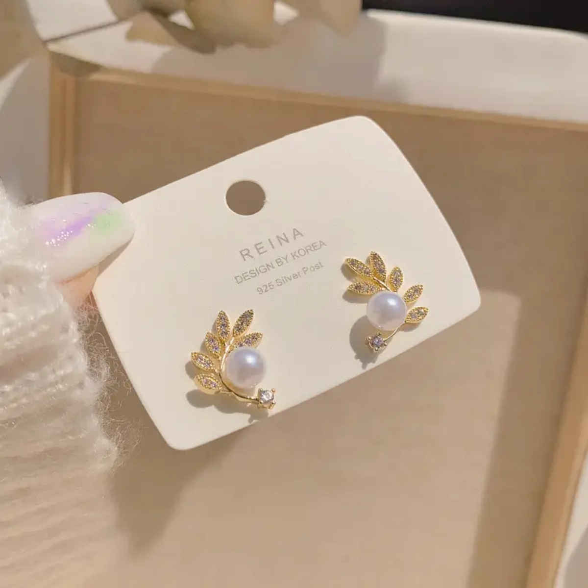 Estailo Fashion Pearlfect Minimal Earrings for Women | Stylish Lightweight Statement Jewellery | E0001502