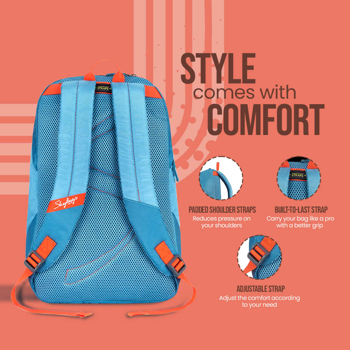 Skybags Unisex Polyester 17 L Backpack | Blue