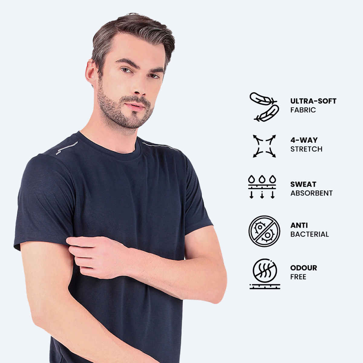 Freecultr Men's Activewear Sports T-shirt | Navy | Size XXL