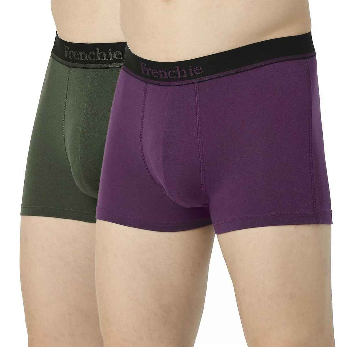 Frenchie Mens Trunks Elements | Pack of 2 | XL | Grey Melange | Indigo Melange