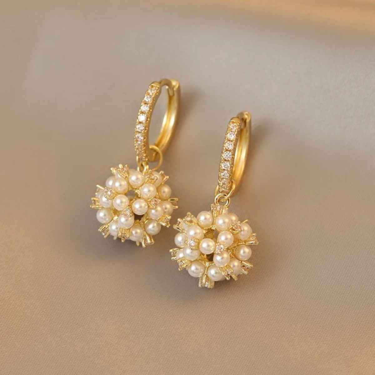 Estailo Fashion A Pearl Of Wisdom Drop Earrings for Women | Stylish Lightweight Statement Jewellery | E0001214