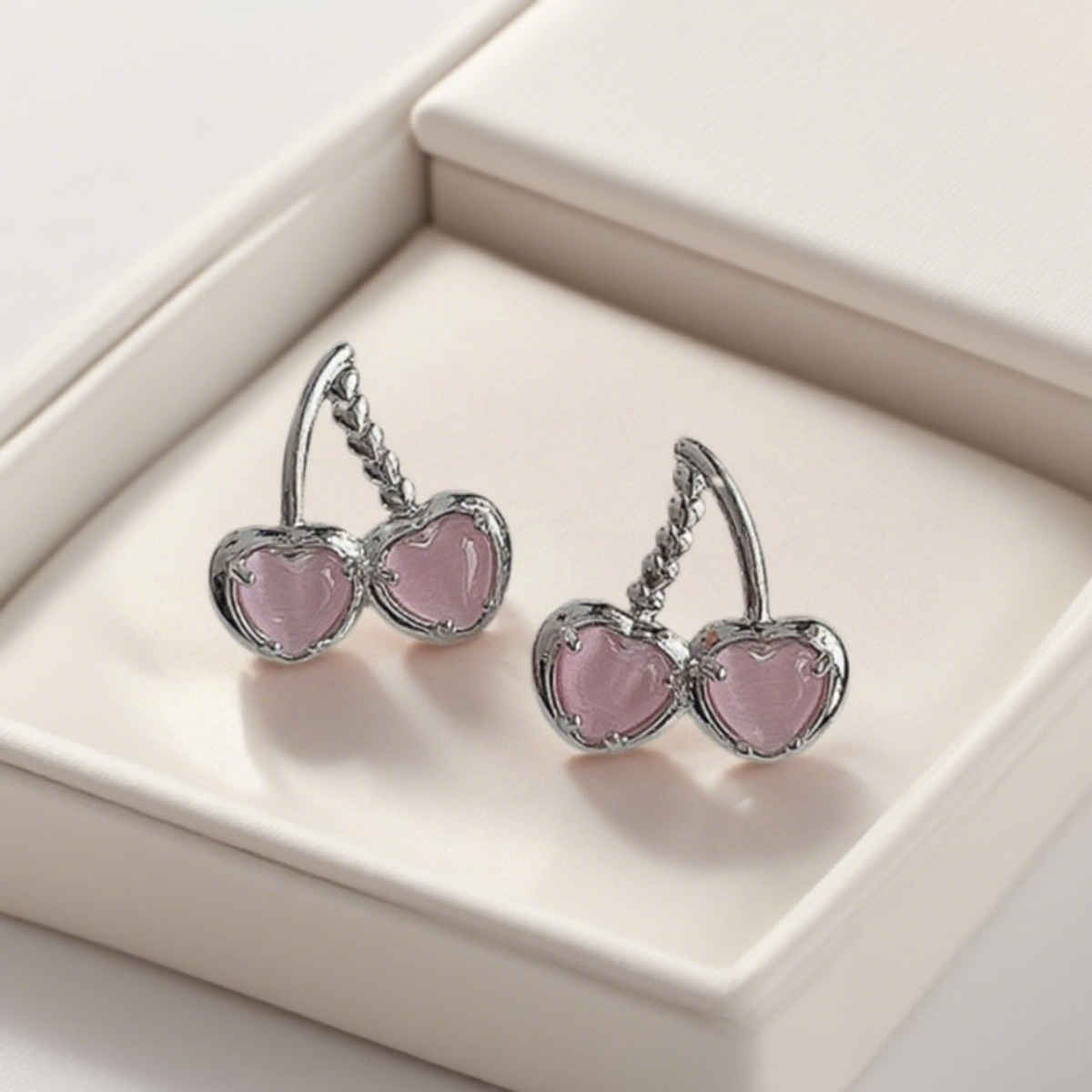 Estailo Fashion Pink Blossom Cherry Earrings
