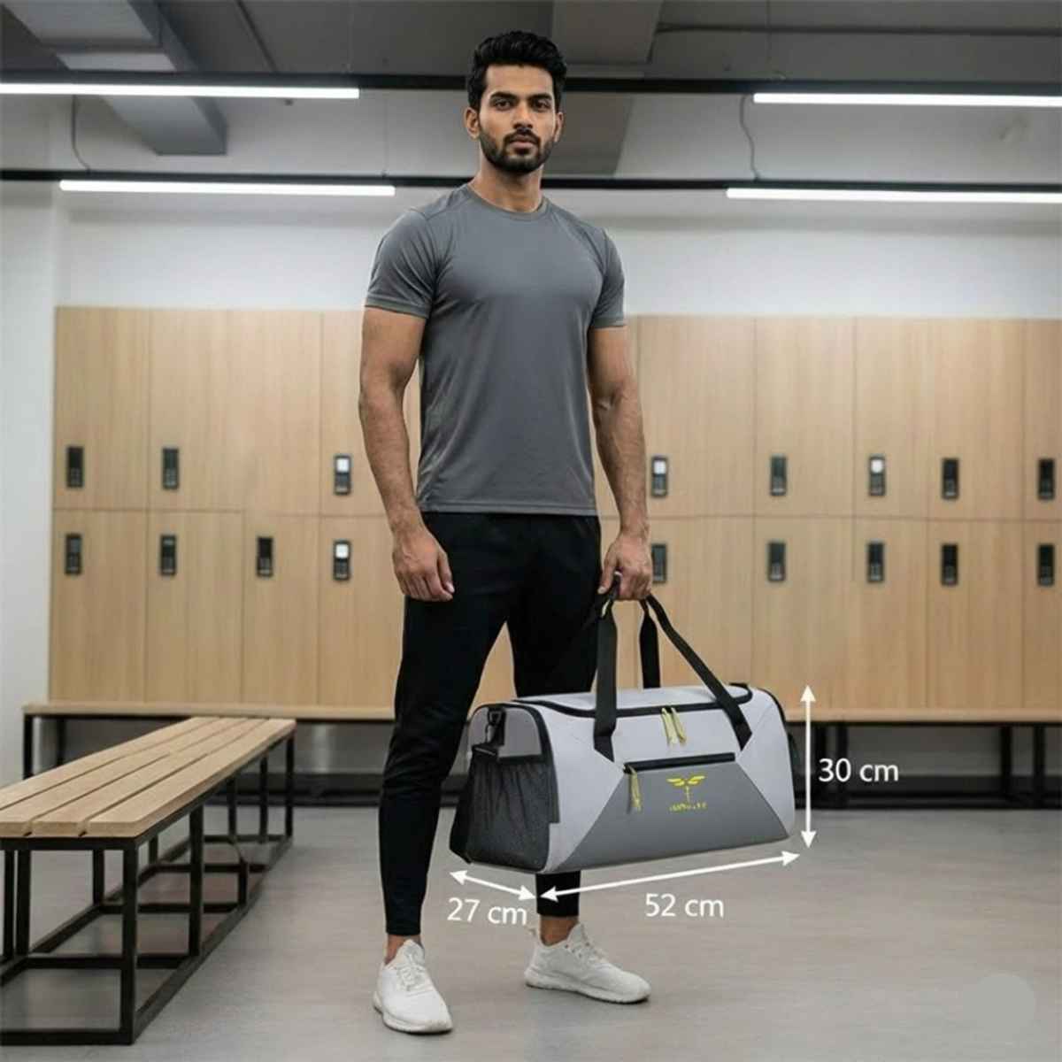 Impulse Urbanfit Silver 33 Ltr Water Resistant Travel/Duffle Bag/Gym Bag/Sports for Workouts