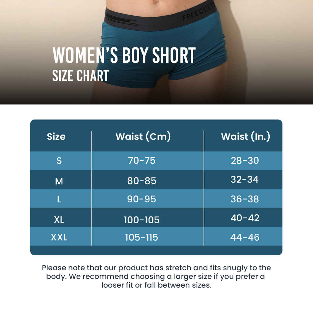 Freecultr Women's Micromodal Airsoft Boy Short - Pack of 1 Midnight Blue - L