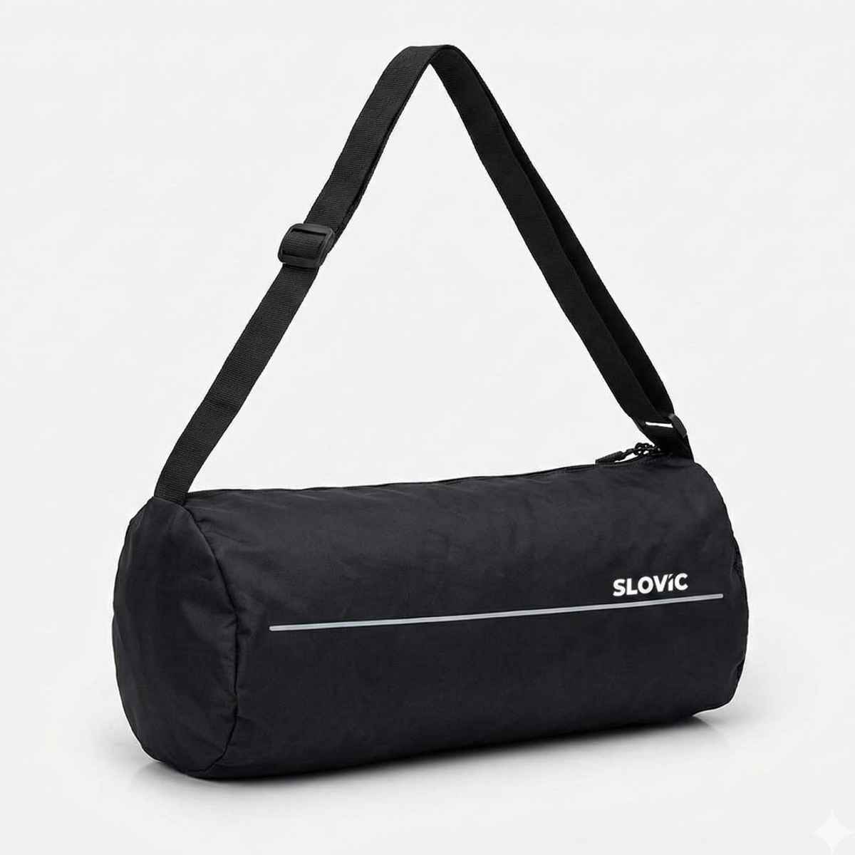 Slovic Sports and Travel Gym Bag Adjustable Straps Large Compartment Mesh Pocket | Black - 17 L