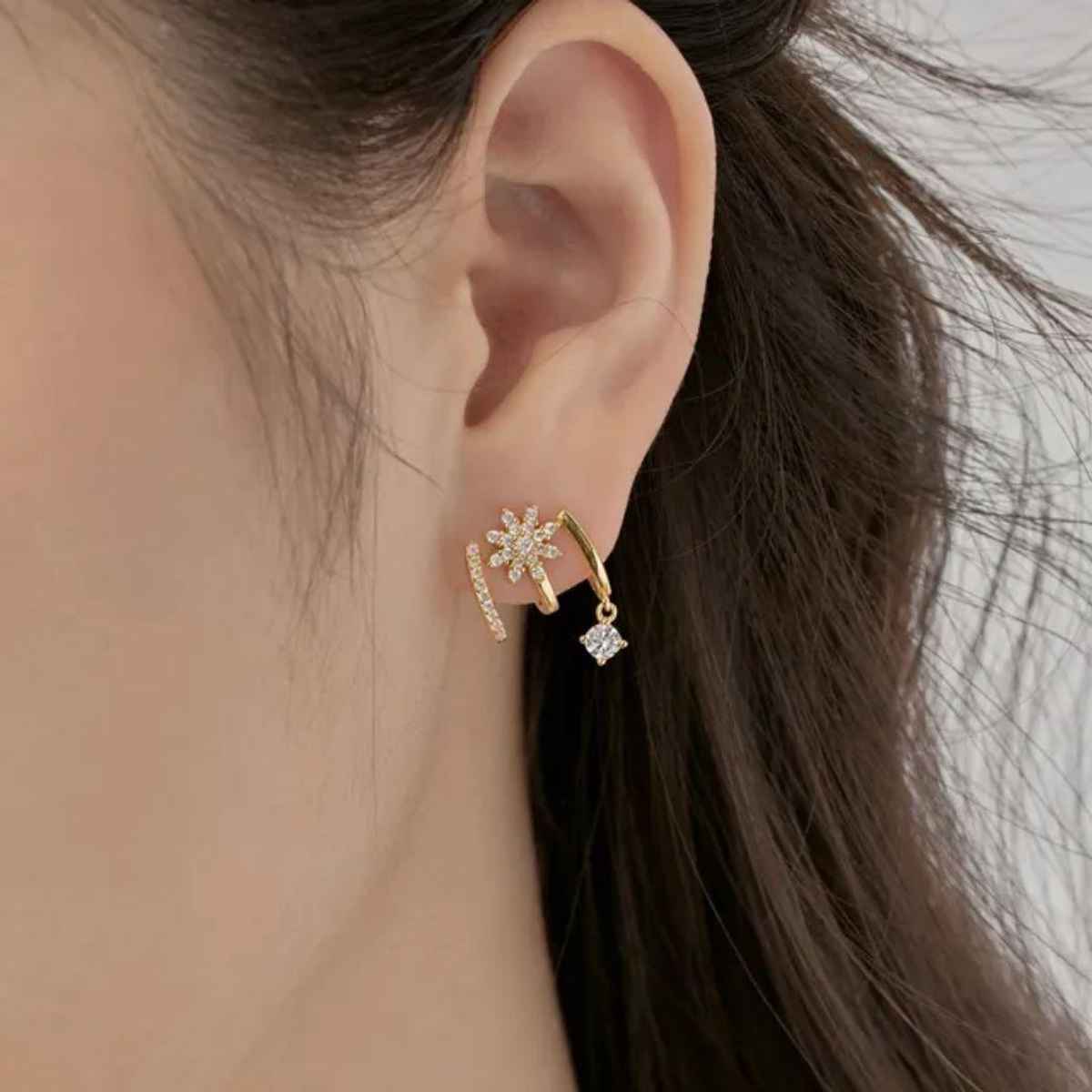 Estailo Fashion Bling Blogger stone Earrings | Gold
