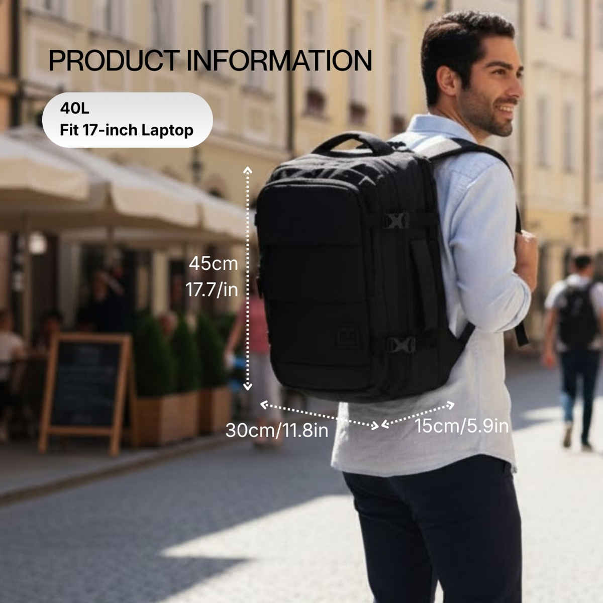 Impulse Commuter Elite Anti-Theft Travel Backpack | Black - 40 L