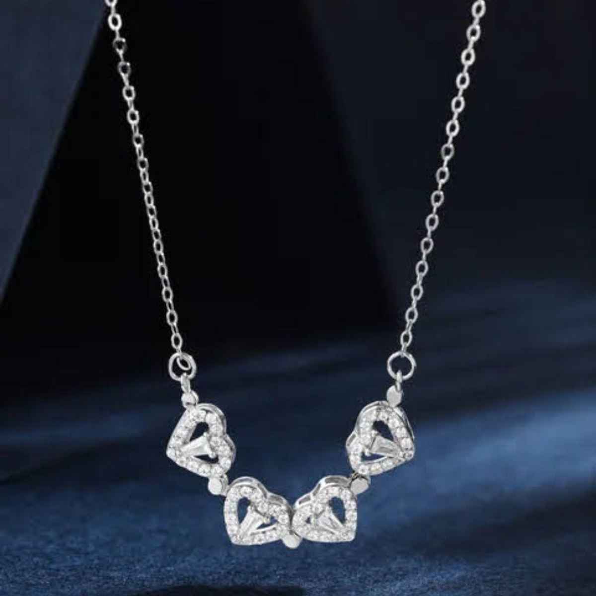 Estailo Fashion Crash A Party Heart Neckpiece | N0000436 | Silver