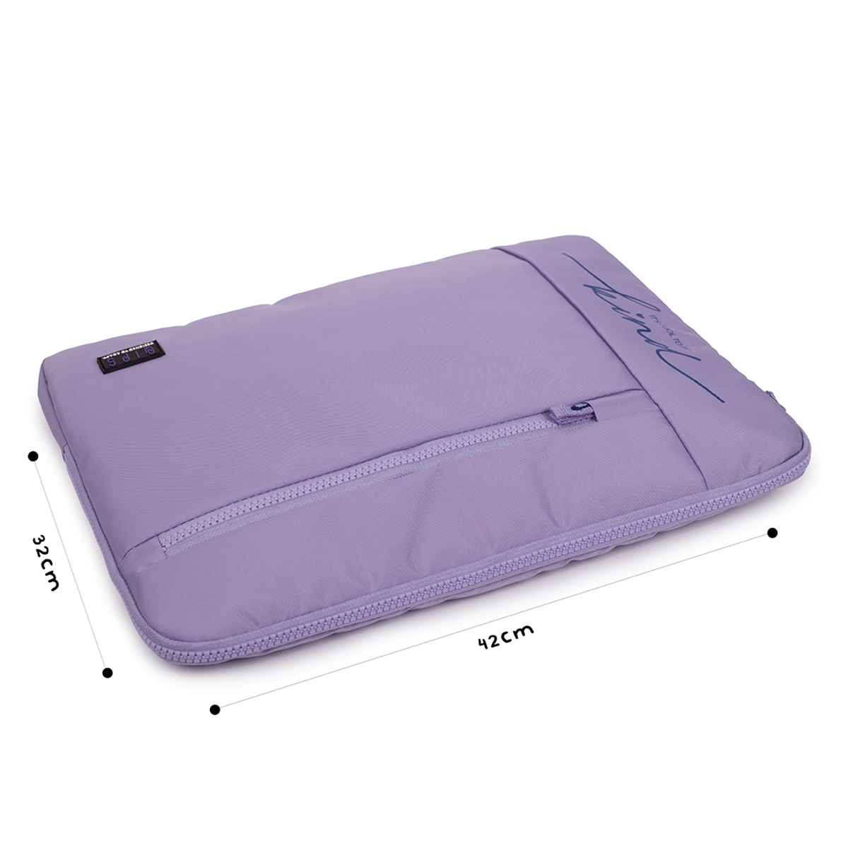 QIPS Unisex Solid PU Coated Polyester 15.6 L Laptop Sleeve | Lavender