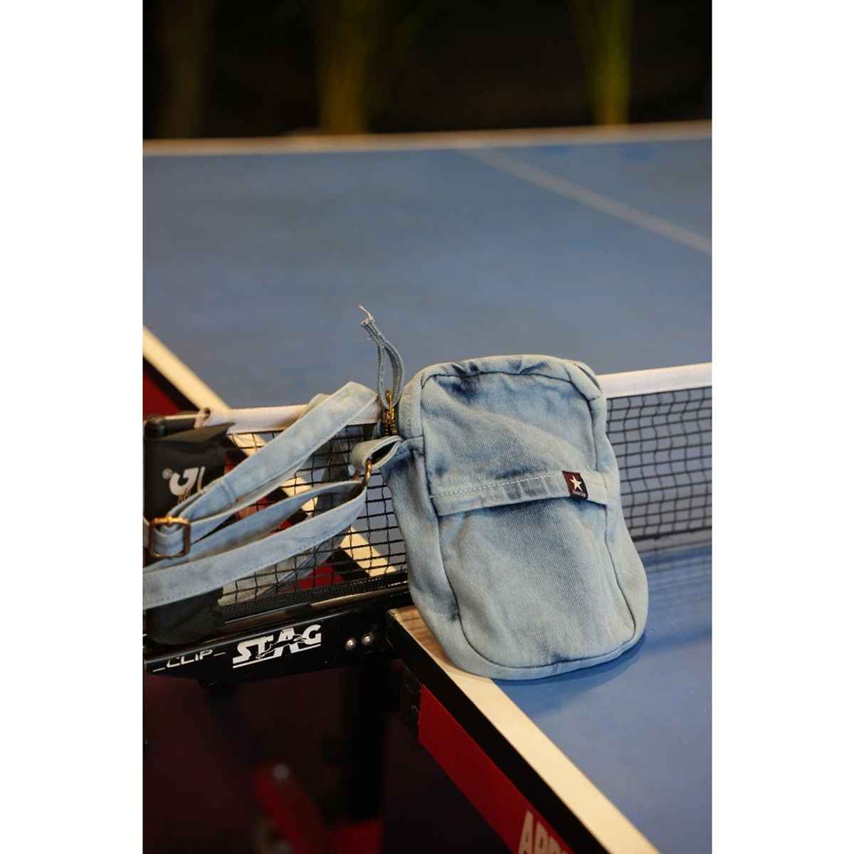 High Star Unisex Denim Cotton Sling bag | Blue
