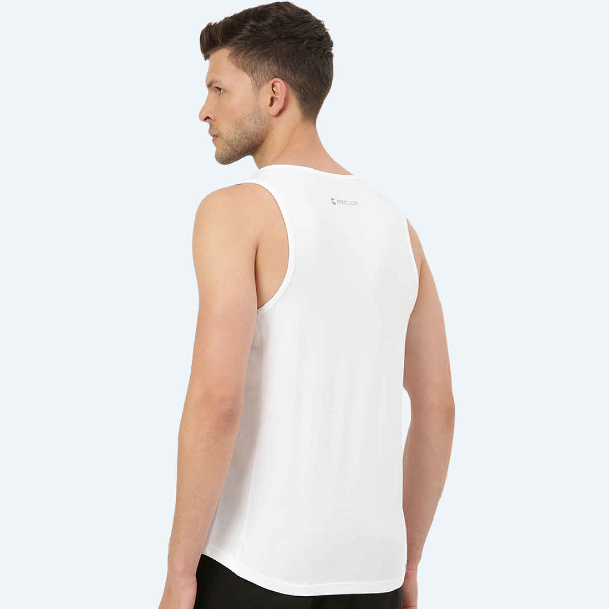 Freecultr Bamboo Men's Vest - XL | Deep Neck | No Show Shoulder Strap | Odor-Free | Longer Length