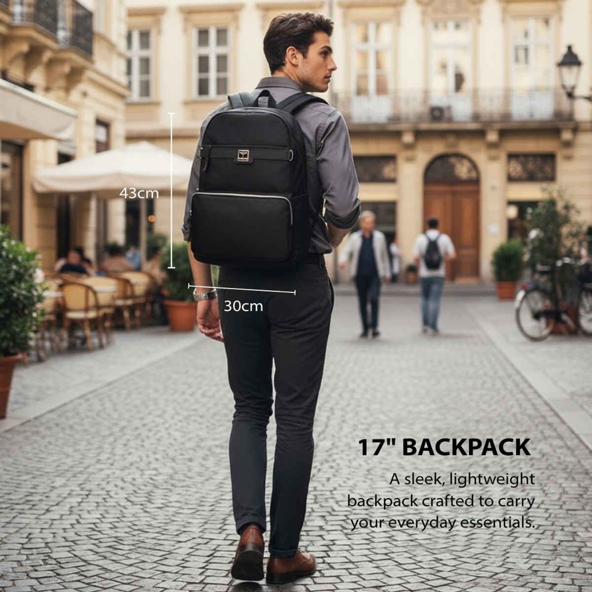 Impulse HB Nova Premium Vegan Leather Laptop Backpack | Black - 30 L