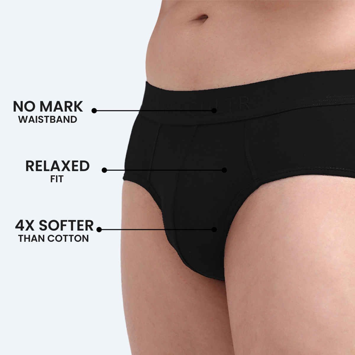 Freecultr Men's Underwear Micromodal Classic Brief - Pack of 1 Color Black Size - XL