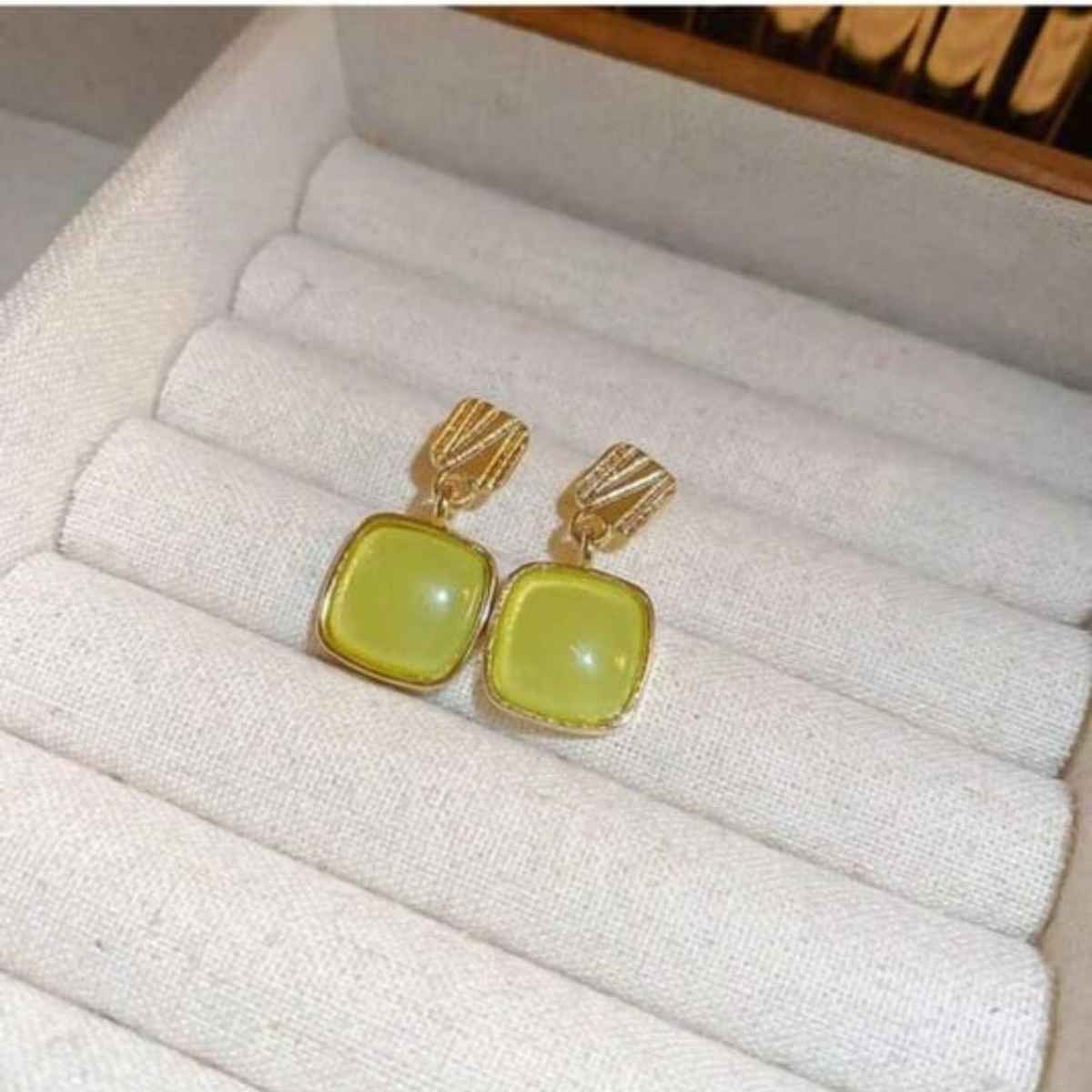 Estailo Fashion Crystal Drop Emerald Earrings for Women | Stylish Lightweight Statement Jewellery