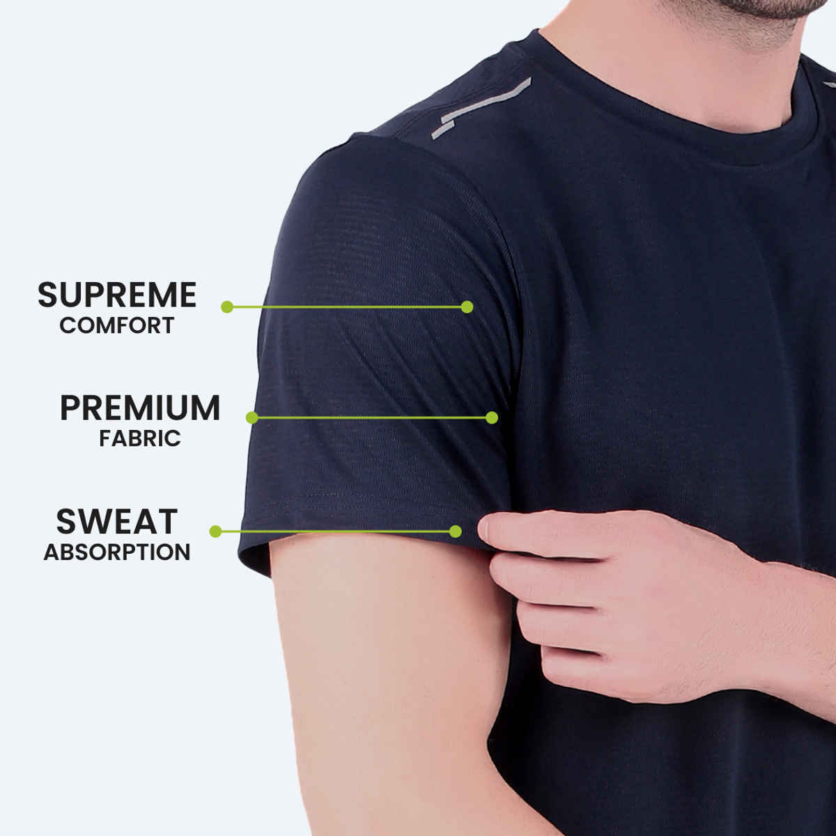 Freecultr Men's Activewear Sports T-shirt | Navy | Size L