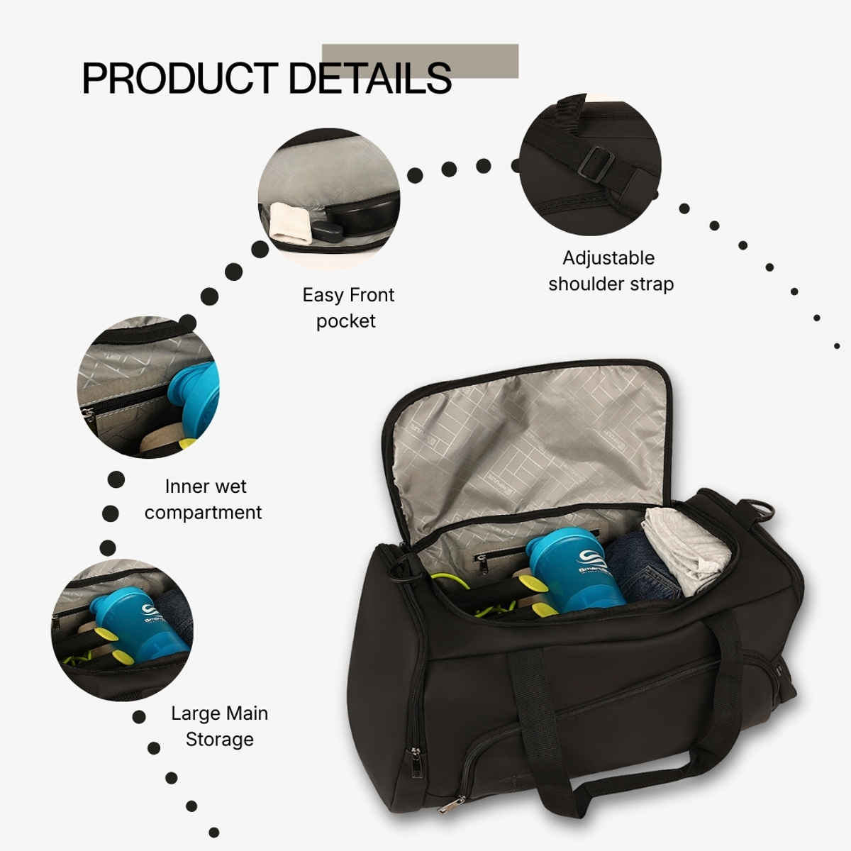 Impulse Victory Pack Duffle Bag Vegan Leather | Black - 30 L