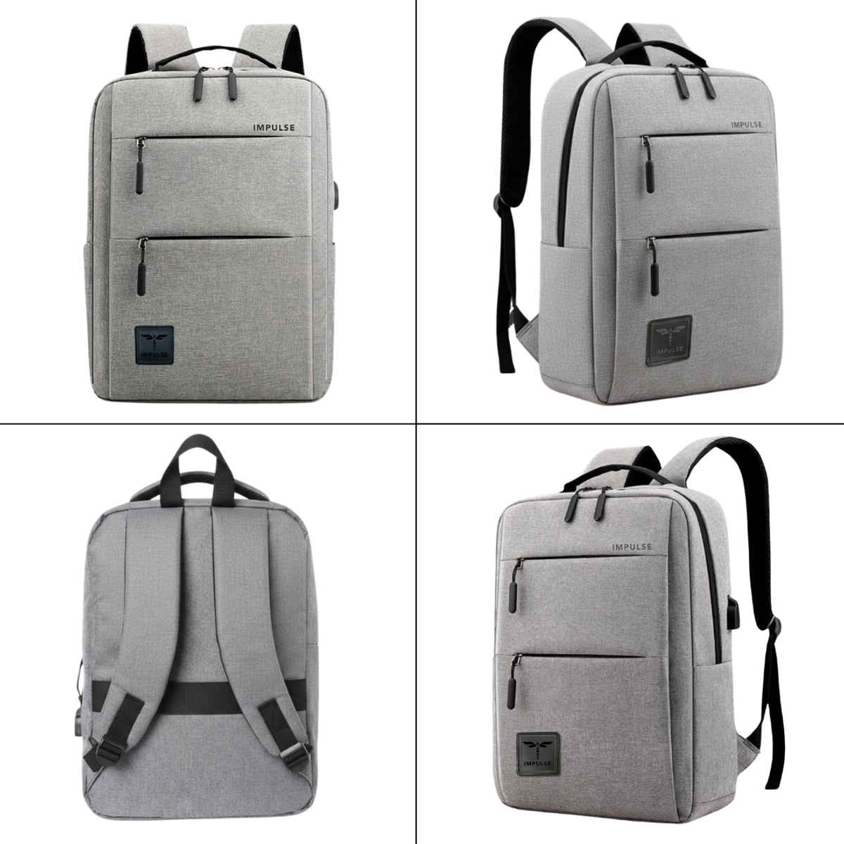 Impulse EmpowerElite II Slim Laptop Backpack with USB Charging | Grey - 25 L