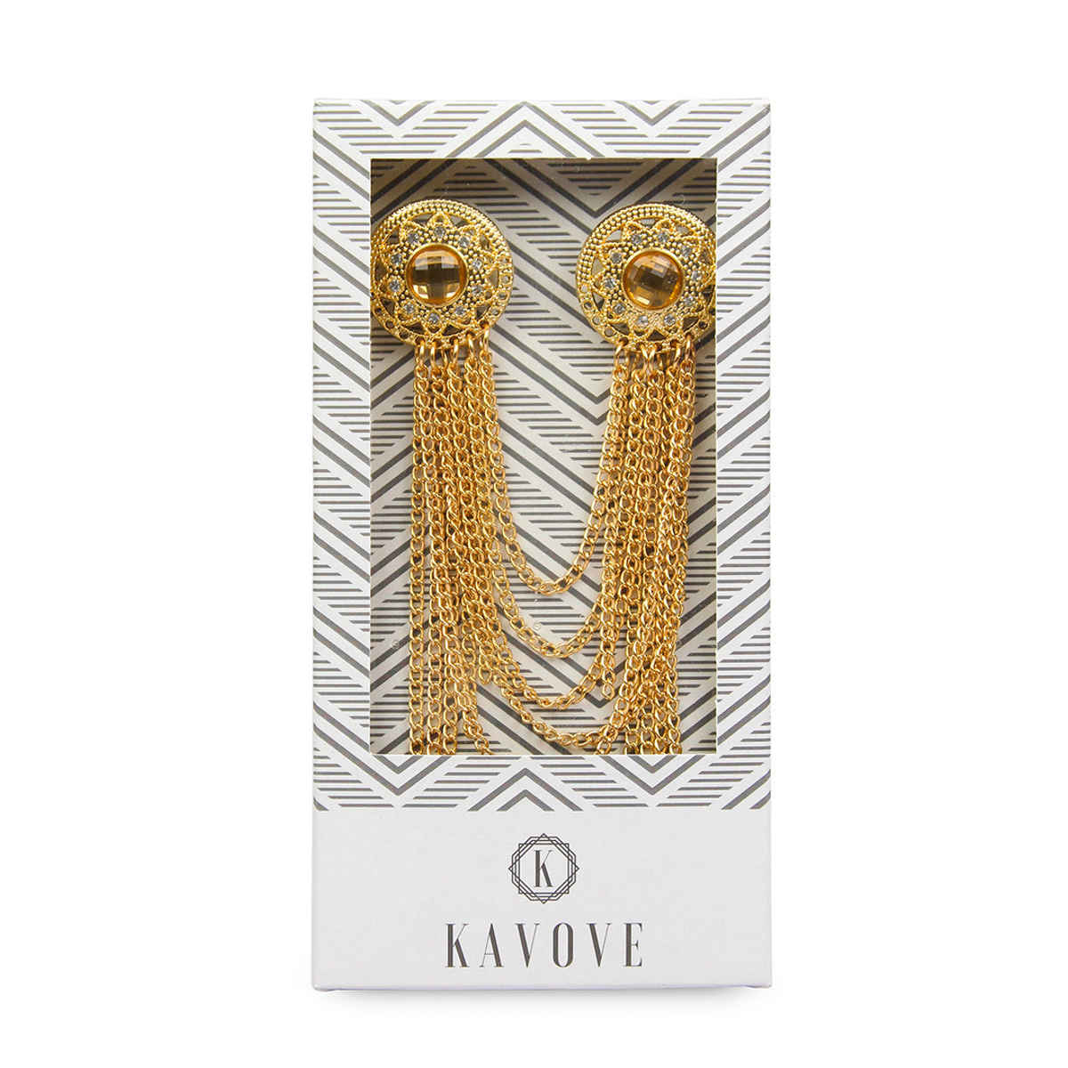 Kavove Linked Loops Golden Colour Brooch : 6060-00-702050