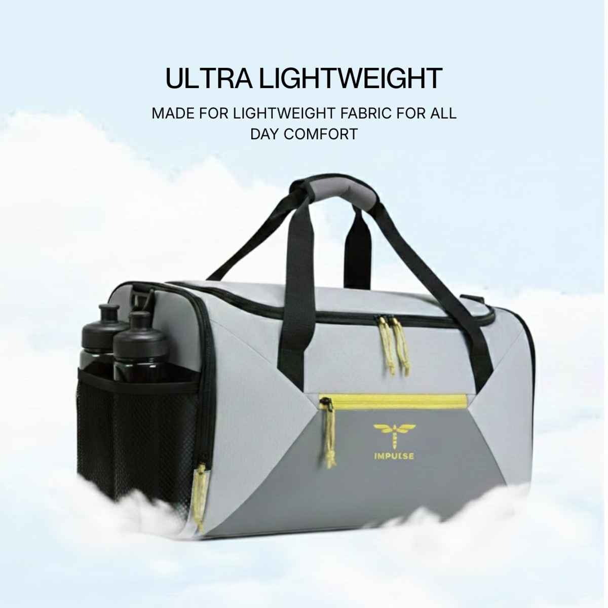 Impulse Urbanfit Silver 33 Ltr Water Resistant Travel/Duffle Bag/Gym Bag/Sports for Workouts