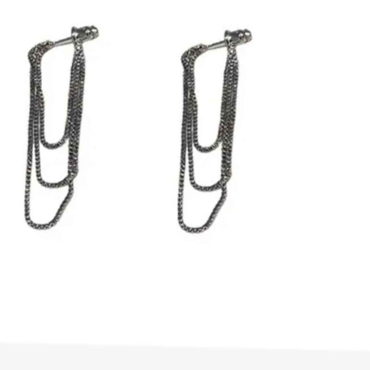 Estailo Fashion Bling Blogger Chain Earrings for Women | Stylish Lightweight Statement Jewellery | E0001395
