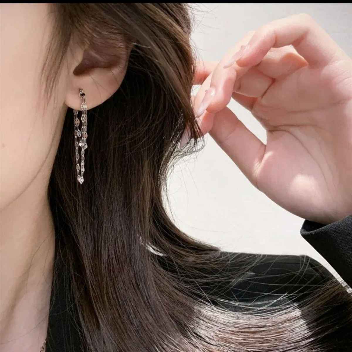 Estailo Fashion Women's Bling Bloger Chain Earrings | Lightweight Statement Jewellery | E0001163