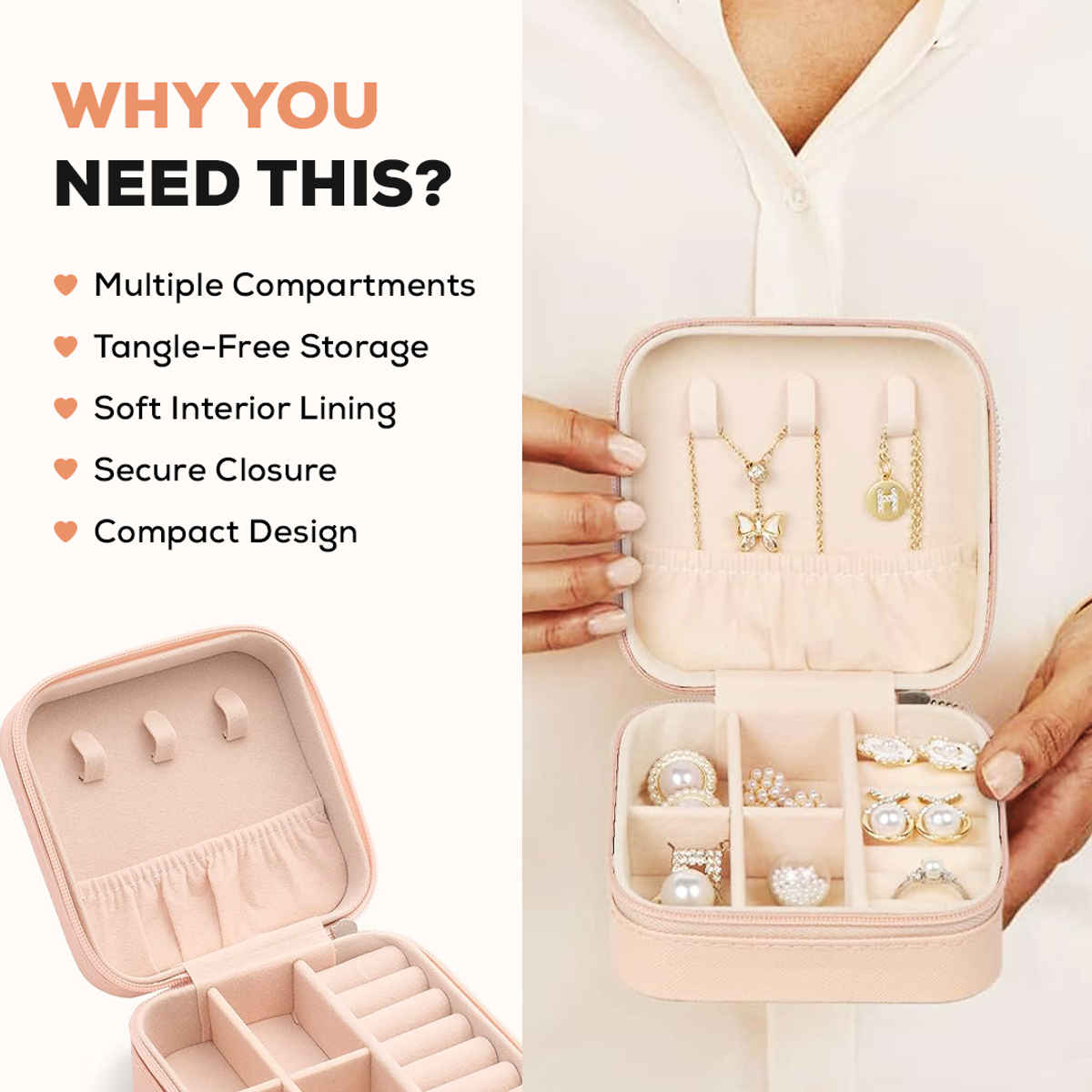 Multibrite Mini Portable Jewellery Organizer | Pink