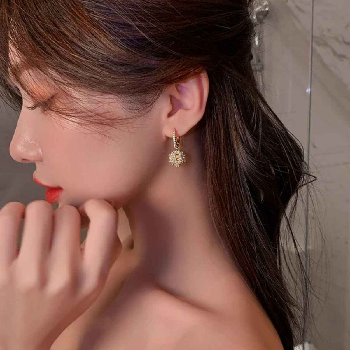 Estailo Fashion A Pearl Of Wisdom Drop Earrings for Women | Stylish Lightweight Statement Jewellery | E0001214