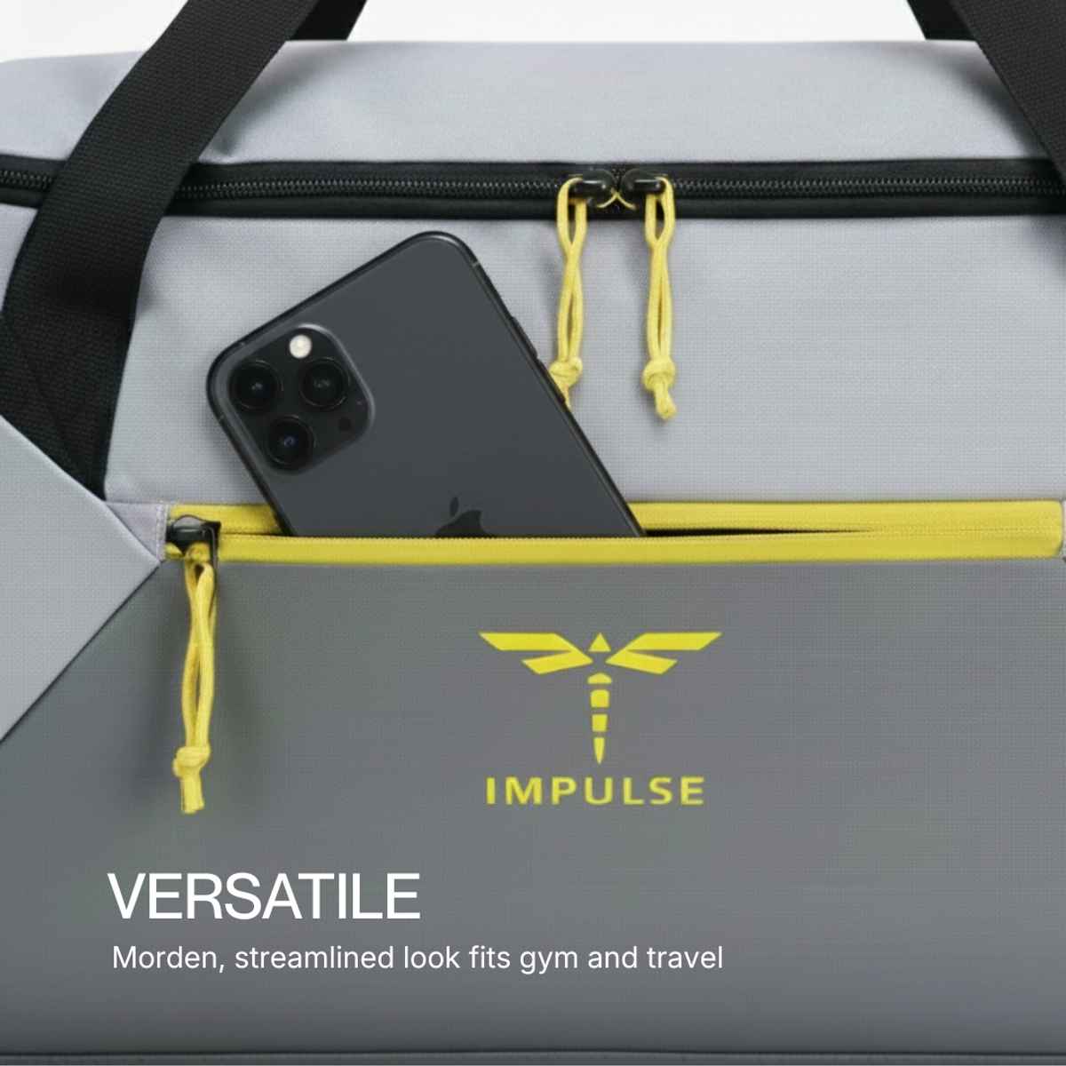 Impulse Urbanfit Silver 33 Ltr Water Resistant Travel/Duffle Bag/Gym Bag/Sports for Workouts
