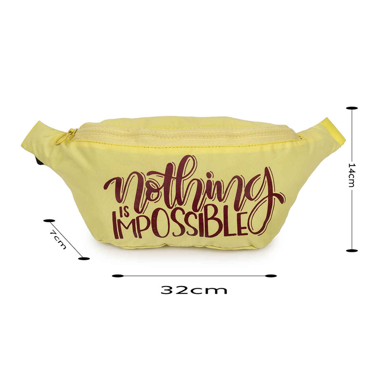 QIPS Unisex Polyester 2 L Waist Bag | Yellow - Free Size
