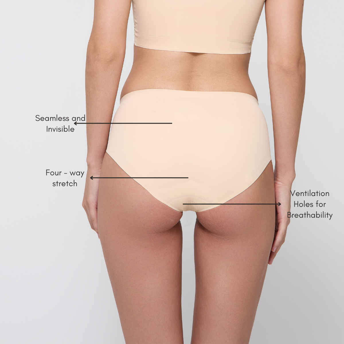 Krvvy Women's Seamless Hipster Panty | Invisible, No Elastic, Cotton Crotch & Stretch Fabric - 5XL