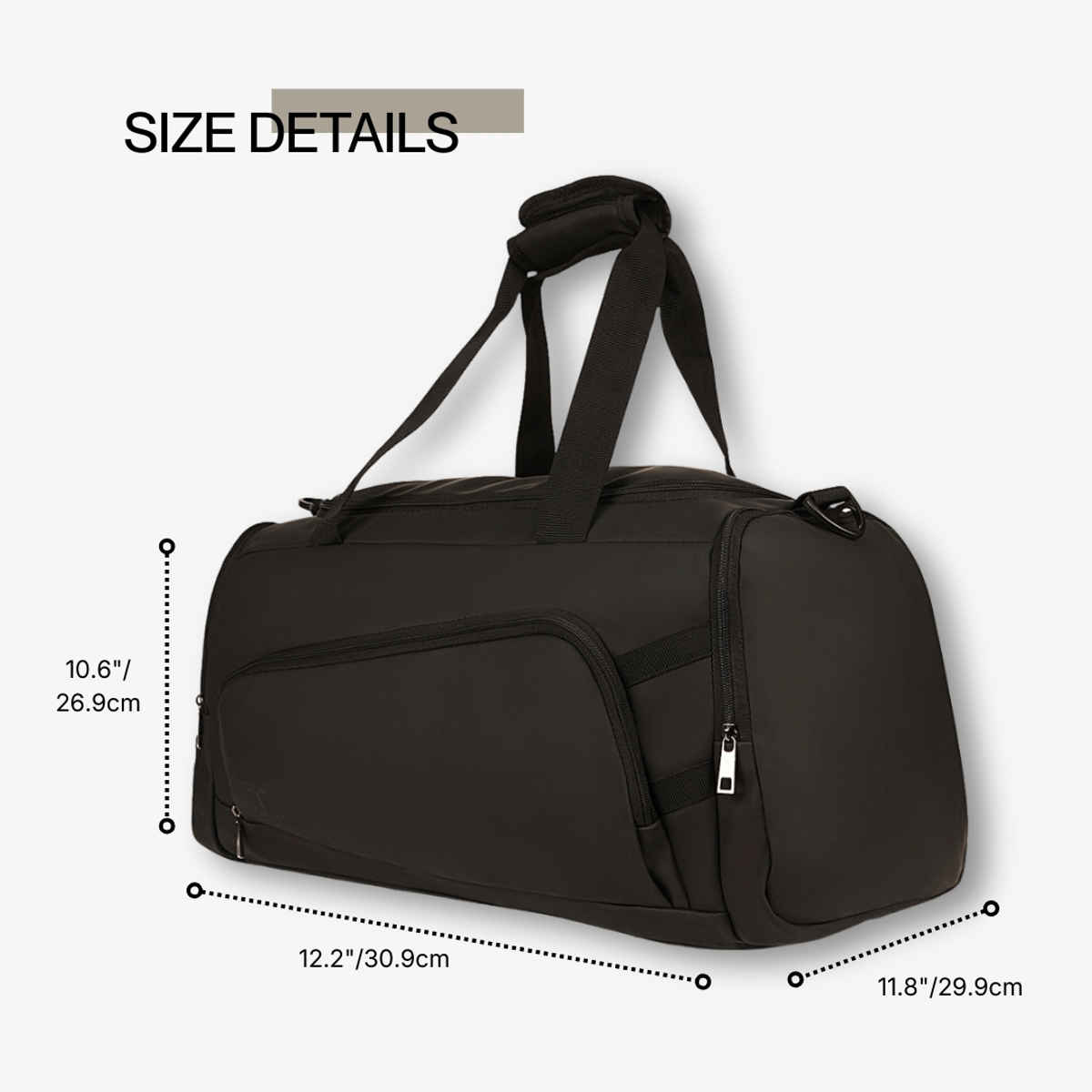 Impulse Victory Pack Duffle Bag Vegan Leather | Black - 30 L
