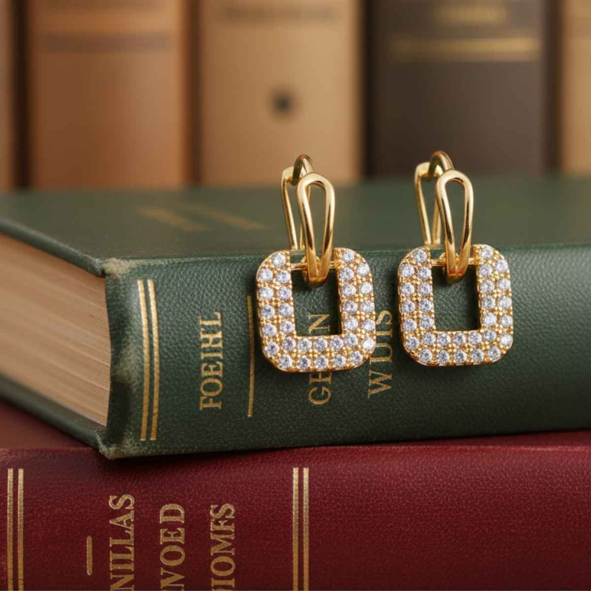 Beautynx Golden Spark Square Earrings | BNX-EAR-0050 - Gold