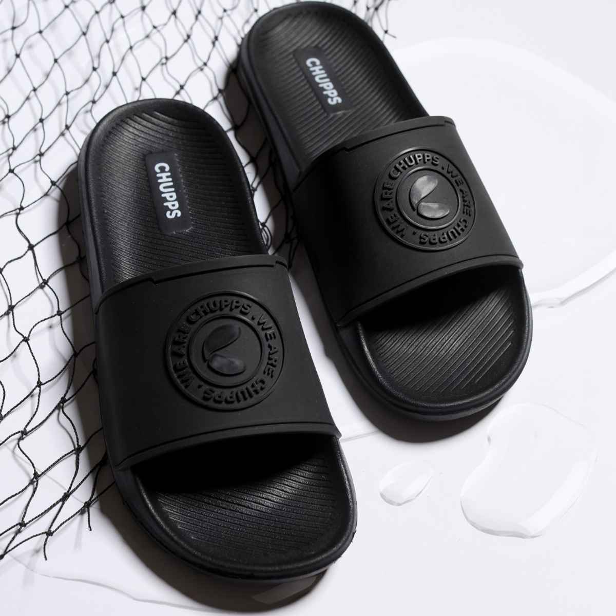 Chupps Tone Black Men's Casual Slider - UK 8