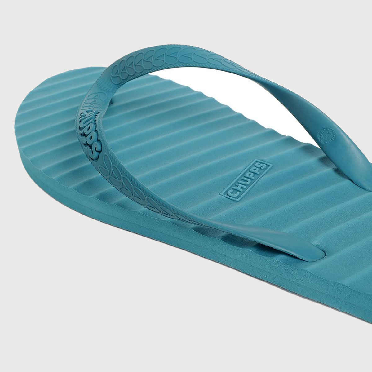 Chupps Unisex Imported Banana Leaf Monocrome Blue Lightweight Flip Flops & Slider - Size- UK 5
