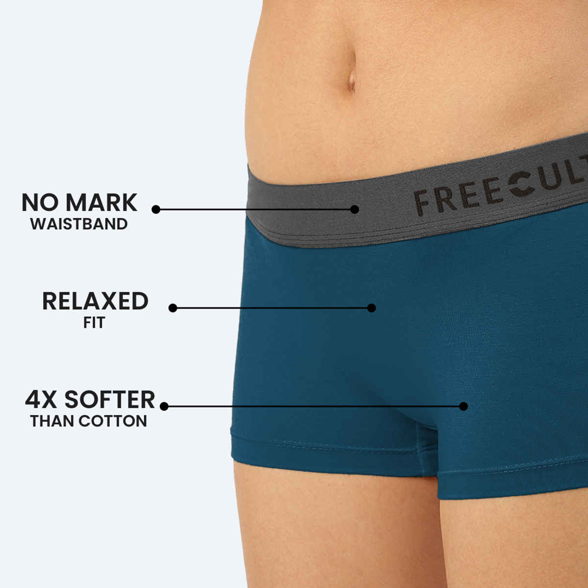 Freecultr Women's Micromodal Airsoft Boy Short - Pack of 1 Midnight Blue - L