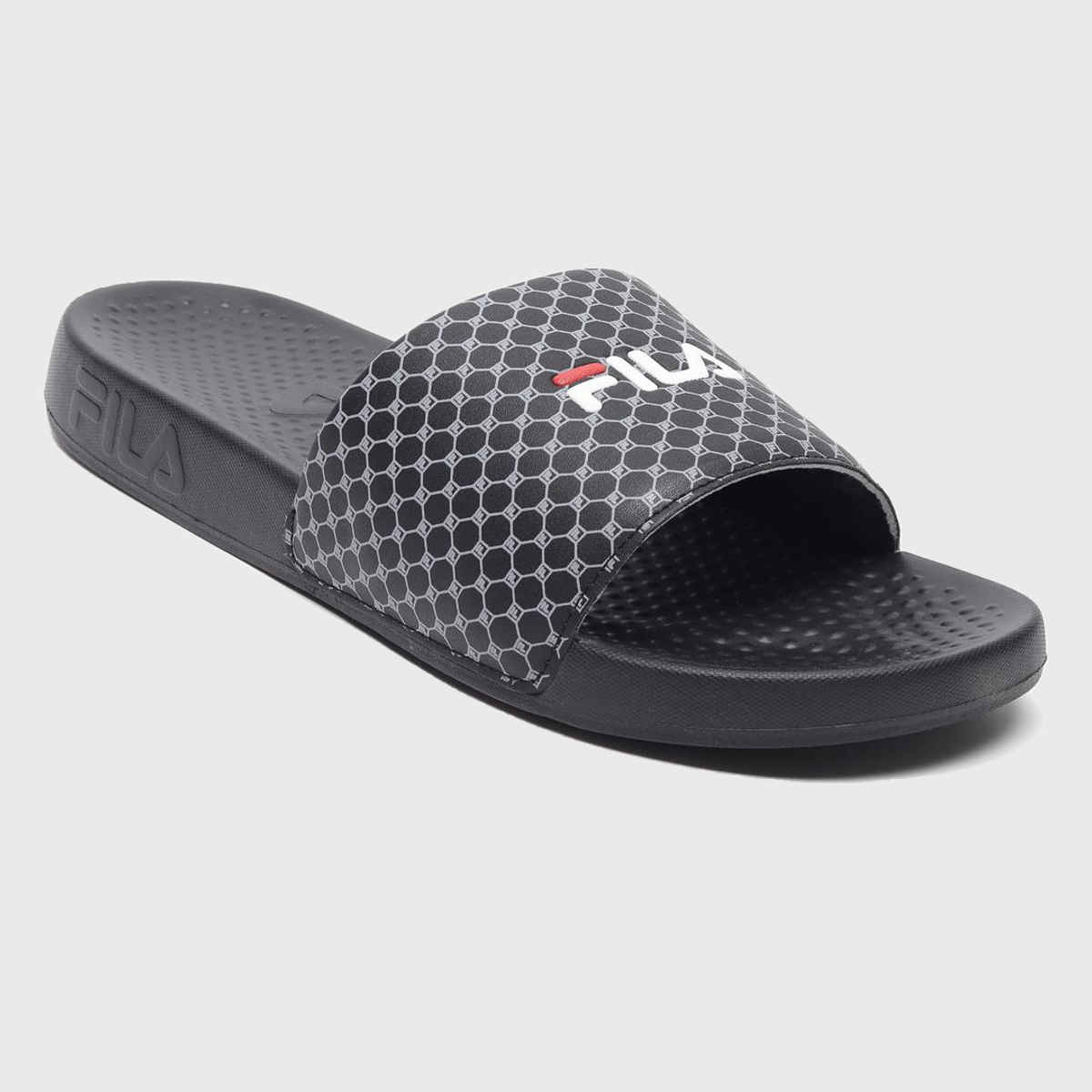 Fila Black Color Light Weight Lifestyle Slided For Men Slide Size 7