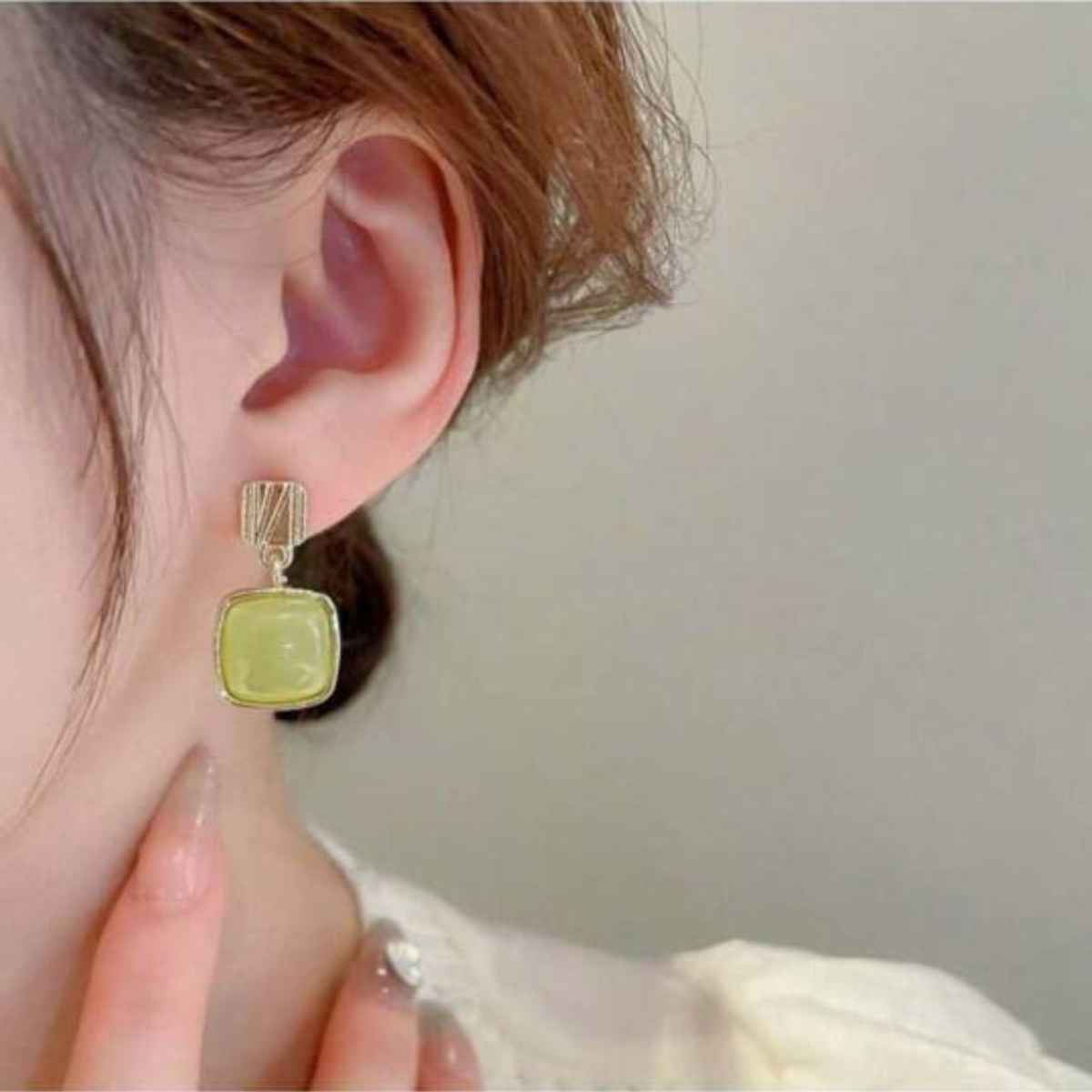 Estailo Fashion Crystal Drop Emerald Earrings for Women | Stylish Lightweight Statement Jewellery
